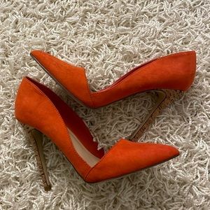 Orange cork heels | size 7